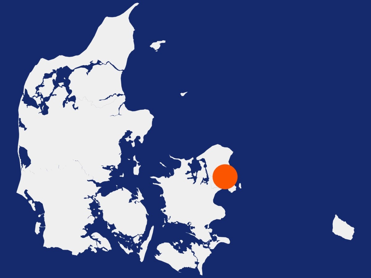 Danmarkskort med placering af Vestre Fængsel